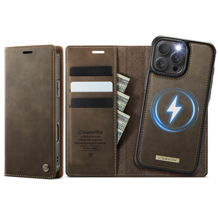 CaseMe C49 MagSafe RFID Blocking Detachable Wallet Leather Phone Case