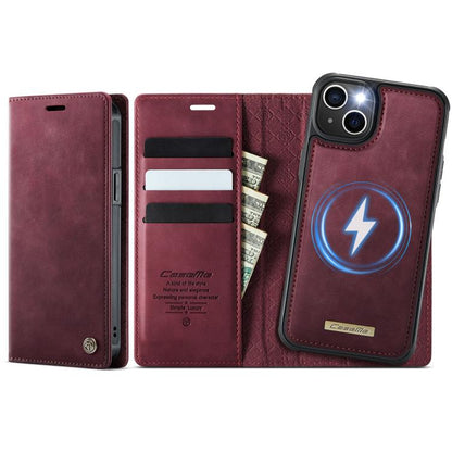 CaseMe C49 MagSafe RFID Blocking Detachable Wallet Leather Phone Case, For iPhone 15, For iPhone 14, For iPhone 14 Pro, For iPhone 14 Pro Max