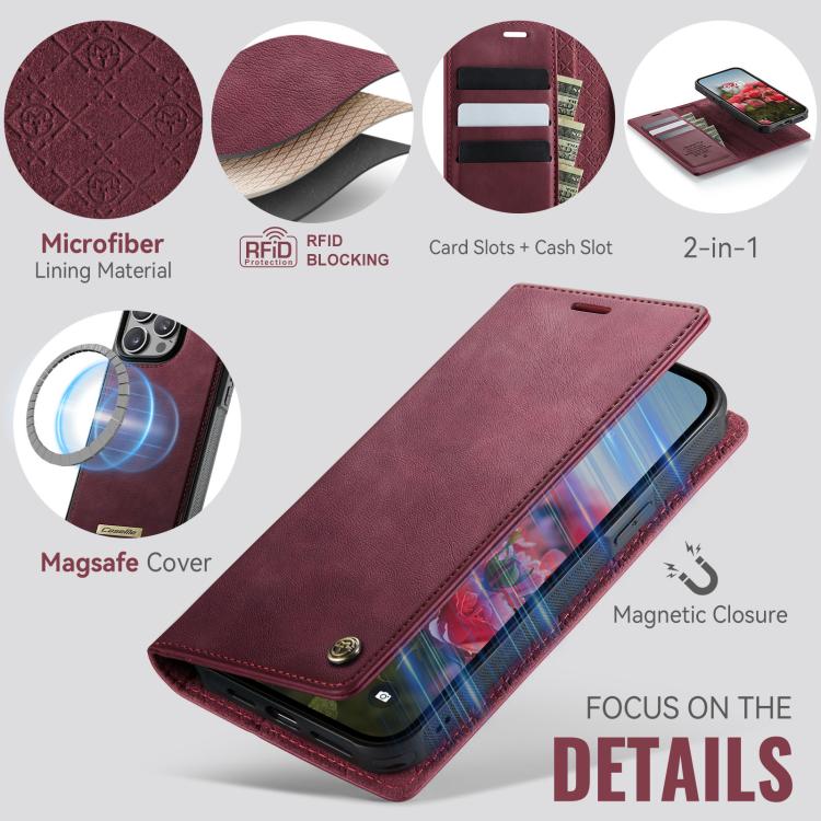 CaseMe C49 MagSafe RFID Blocking Detachable Wallet Leather Phone Case, For iPhone 12 Pro Max, For iPhone 11 Pro Max, For iPhone 11, For iPhone 11 Pro