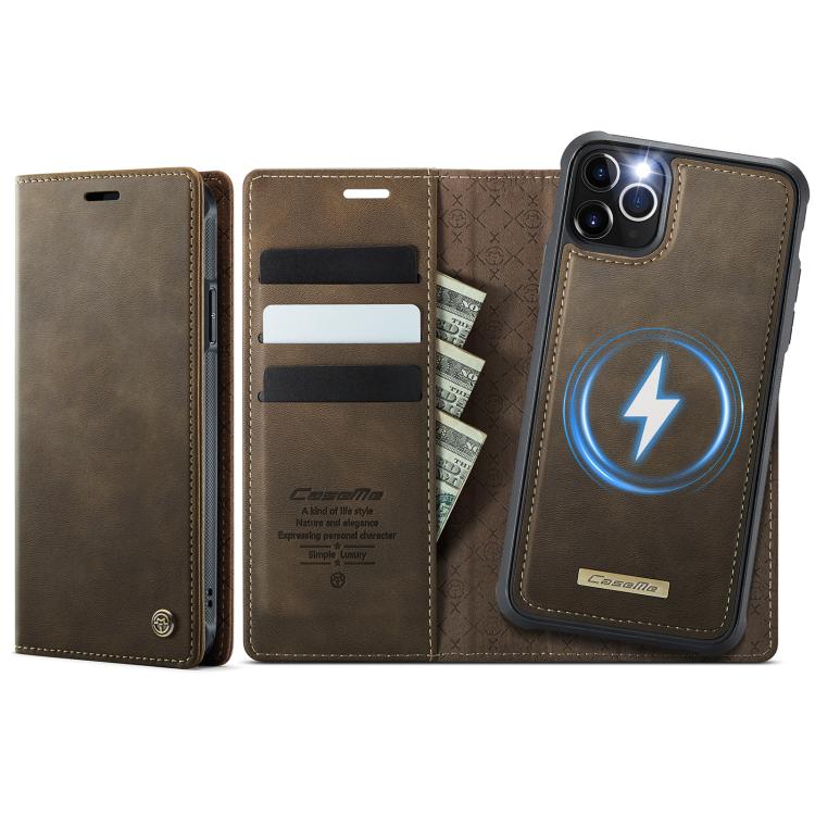 CaseMe C49 MagSafe RFID Blocking Detachable Wallet Leather Phone Case, For iPhone 13 Pro, For iPhone 13, For iPhone 12 Pro Max, For iPhone 11 Pro Max