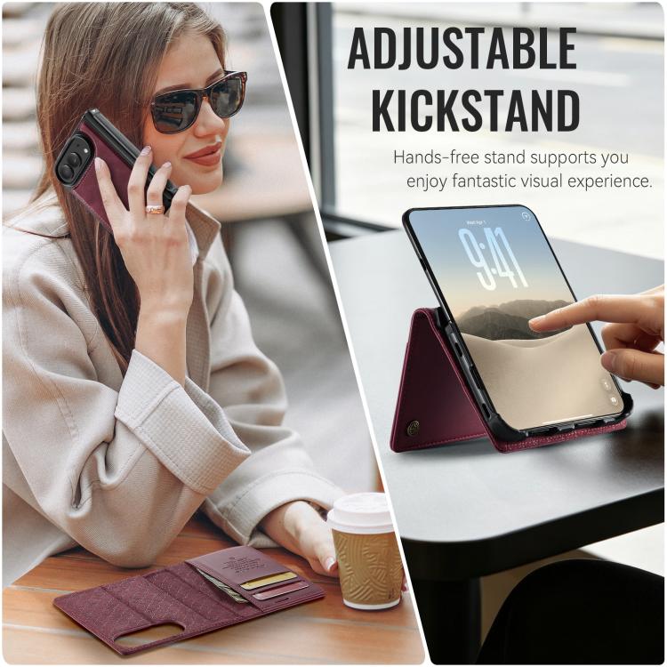 CaseMe C49 MagSafe RFID Blocking Detachable Wallet Leather Phone Case, For iPhone Duo, For iPhone 17 Pro Max, For iPhone 17 Pro, For iPhone 17