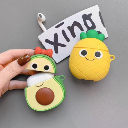 For Apple AirPods 1/2 Generation Universal Couple Avocado And Pineapple Bluetooth Headphone Protective Case