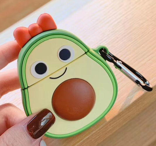 For Apple AirPods 1/2 Generation Universal Couple Avocado And Pineapple Bluetooth Headphone Protective Case, Avocado