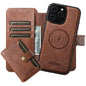 Suteni Q05S1 3-in-1 Detachable Wallet MagSafe Leather Phone Case, For iPhone 12 Pro