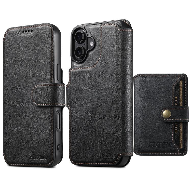 Suteni Q05S1 3-in-1 Detachable Wallet MagSafe Leather Phone Case, For iPhone 16 Pro, For iPhone 16 Plus, For iPhone 16, For iPhone 15 Pro Max, For iPhone 15 Pro, For iPhone 15 Plus, For iPhone 15, For iPhone 14 Plus