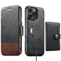 Suteni Q06S1 3-in-1 Splicing Detachable Wallet MagSafe Leather Phone Case, For iPhone 12 Pro