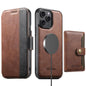 Suteni Q07S1 3-in-1 Detachable Wallet MagSafe Splicing Leather Phone Case, For iPhone 12 Pro