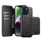 Suteni Q05S2 3-in-1 Detachable Vertical Flip Wallet MagSafe Leather Phone Case, For iPhone 14, For iPhone 14 Pro, For iPhone 14 Pro Max, For iPhone 13 Pro Max, For iPhone 13 Pro, For iPhone 13, For iPhone 12, For iPhone 12 Pro Max