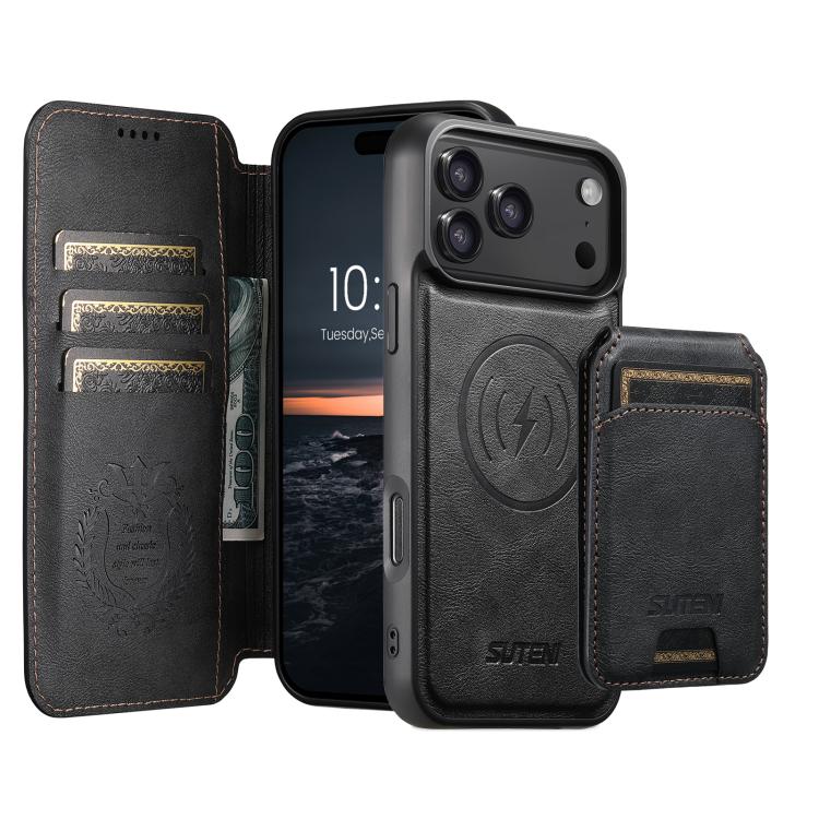 Suteni Q05S2 3-in-1 Detachable Vertical Flip Wallet MagSafe Leather Phone Case, For iPhone 18, For iPhone 18 Pro, For iPhone 18 Pro Max, For iPhone 17 Pro Max, For iPhone 17 Pro, For iPhone 17, For iPhone Air, For iPhone 16 Pro Max