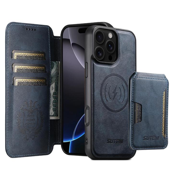 Suteni Q05S3 3-in-1 Detachable Vertical Flip Wallet MagSafe Leather Phone Case, For iPhone 18, For iPhone 18 Pro, For iPhone 18 Pro Max, For iPhone 17 Pro Max, For iPhone 17 Pro, For iPhone 17, For iPhone Air, For iPhone 16 Pro Max