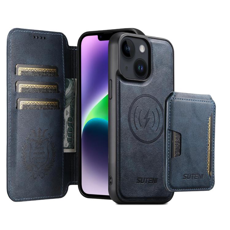 Suteni Q05S3 3-in-1 Detachable Vertical Flip Wallet MagSafe Leather Phone Case, For iPhone 14, For iPhone 14 Pro, For iPhone 14 Pro Max, For iPhone 13 Pro Max, For iPhone 13 Pro, For iPhone 13, For iPhone 12, For iPhone 12 Pro Max