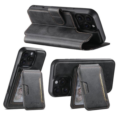 Suteni Q05S3 3-in-1 Detachable Vertical Flip Wallet MagSafe Leather Phone Case, For iPhone 12 Pro