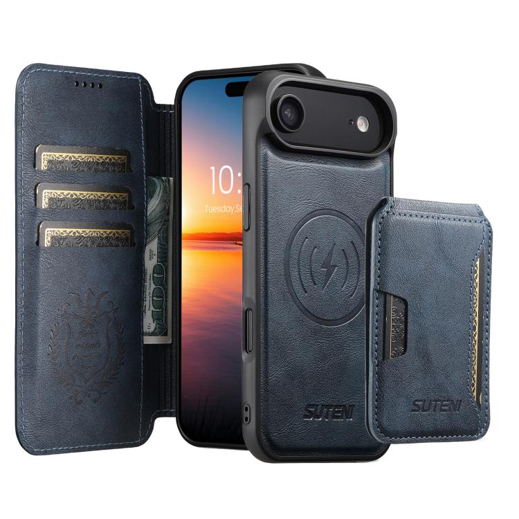 Suteni Q05S3 3-in-1 Detachable Vertical Flip Wallet MagSafe Leather Phone Case, For iPhone 18, For iPhone 18 Pro, For iPhone 18 Pro Max, For iPhone 17 Pro Max, For iPhone 17 Pro, For iPhone 17, For iPhone Air, For iPhone 16 Pro Max