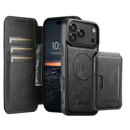 Suteni Q05S3 3-in-1 Detachable Vertical Flip Wallet MagSafe Leather Phone Case, For iPhone 18, For iPhone 18 Pro, For iPhone 18 Pro Max, For iPhone 17 Pro Max, For iPhone 17 Pro, For iPhone 17, For iPhone Air, For iPhone 16 Pro Max