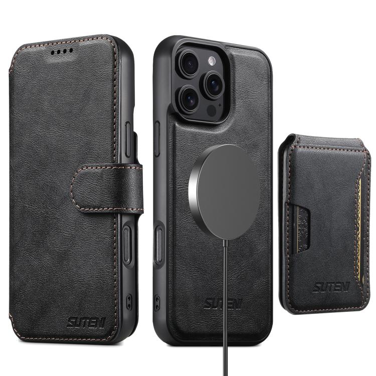 Suteni Q05S3 3-in-1 Detachable Vertical Flip Wallet MagSafe Leather Phone Case, For iPhone 18, For iPhone 18 Pro, For iPhone 18 Pro Max, For iPhone 17 Pro Max, For iPhone 17 Pro, For iPhone 17, For iPhone Air, For iPhone 16 Pro Max