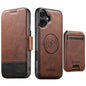 Suteni Q06S2 3-in-1 Detachable Vertical Flip Wallet MagSafe Splicing Leather Phone Case, For iPhone 16 Pro, For iPhone 16 Plus, For iPhone 16, For iPhone 15 Pro Max, For iPhone 15 Pro, For iPhone 15 Plus, For iPhone 15, For iPhone 14 Plus