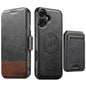 Suteni Q06S2 3-in-1 Detachable Vertical Flip Wallet MagSafe Splicing Leather Phone Case, For iPhone 16 Pro, For iPhone 16 Plus, For iPhone 16, For iPhone 15 Pro Max, For iPhone 15 Pro, For iPhone 15 Plus, For iPhone 15, For iPhone 14 Plus