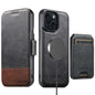 Suteni Q06S2 3-in-1 Detachable Vertical Flip Wallet MagSafe Splicing Leather Phone Case, For iPhone 16 Pro, For iPhone 16 Plus, For iPhone 16, For iPhone 15 Pro Max, For iPhone 15 Pro, For iPhone 15 Plus, For iPhone 15, For iPhone 14 Plus