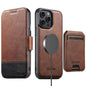 Suteni Q06S2 3-in-1 Detachable Vertical Flip Wallet MagSafe Splicing Leather Phone Case, For iPhone 12 Pro