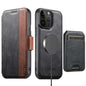 Suteni Q07S2 3-in-1 Detachable Vertical Flip Wallet MagSafe Splicing Leather Phone Case, For iPhone 12 Pro