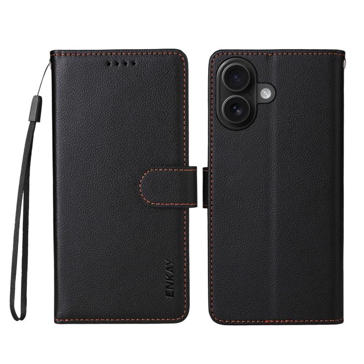 ENKAY RFID Blocking Wallet Kickstand Litchi Texture Leather Phone Case