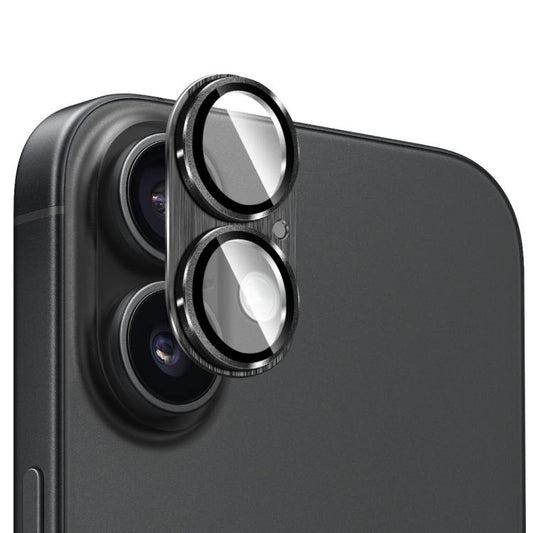 ENKAY Anti-reflection Camera Lens Brushed Aluminium Alloy Tempered Glass Film, For iPhone 17