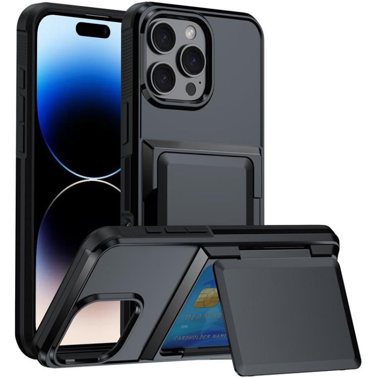 Kalebol Flip Card Wallet Holder Shockproof Phone Case, For iPhone 16 Pro Max, For iPhone 16 Pro, For iPhone 16 Plus, For iPhone 16
