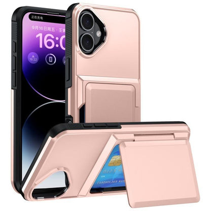 Kalebol Flip Card Wallet Holder Shockproof Phone Case, For iPhone 16 Pro Max, For iPhone 16 Pro, For iPhone 16 Plus, For iPhone 16