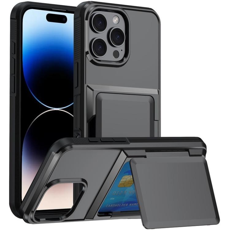 Kalebol Flip Card Wallet Holder Shockproof Phone Case, For iPhone 13 Pro Max, For iPhone 13 Pro