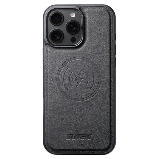 Suteni G5 Litchi Leather Magnetic MagSafe Phone Case, For iPhone 15 Plus, For iPhone 15, For iPhone 14 Plus, For iPhone 14, For iPhone 14 Pro, For iPhone 14 Pro Max, For iPhone 13 Pro Max, For iPhone 13 Pro, For iPhone 13