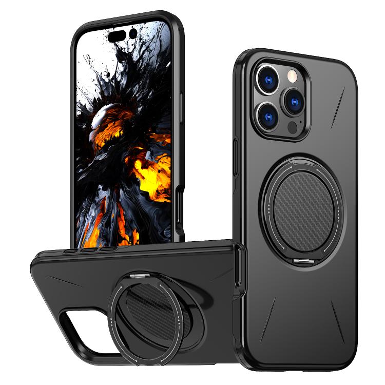 Kalebol Magnetic MagSafe Rotation Holder PC Phone Case, For iPhone 16 Plus, For iPhone 16, For iPhone 15 Pro Max