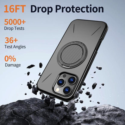 Kalebol Magnetic MagSafe Rotation Holder PC Phone Case, For iPhone 15 Pro, For iPhone 15, For iPhone 14