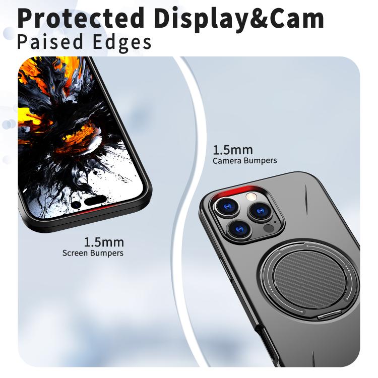Kalebol Magnetic MagSafe Rotation Holder PC Phone Case, For iPhone 14 Pro, For iPhone 14 Pro Max, For iPhone 13 Pro Max