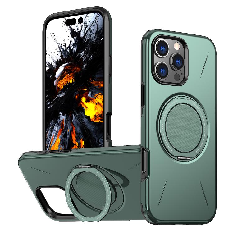 Kalebol Magnetic MagSafe Rotation Holder PC Phone Case, For iPhone 15, For iPhone 14, For iPhone 14 Pro