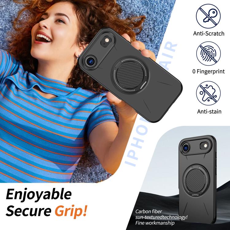 Kalebol Magnetic MagSafe Rotation Holder PC Phone Case, For iPhone Air, For iPhone 16 Pro Max, For iPhone 16 Pro