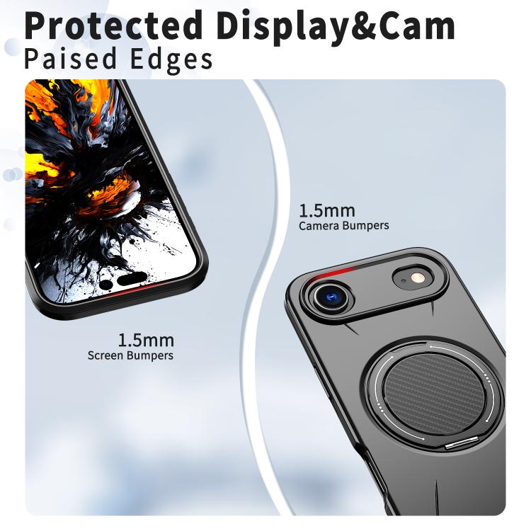 Kalebol Magnetic MagSafe Rotation Holder PC Phone Case, For iPhone Air, For iPhone 16 Pro Max, For iPhone 16 Pro