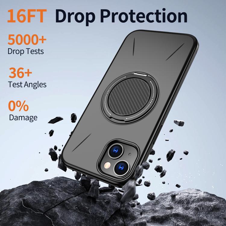Kalebol Magnetic MagSafe Rotation Holder PC Phone Case, For iPhone 15, For iPhone 14, For iPhone 14 Pro