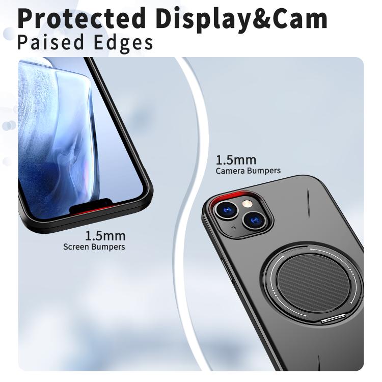 Kalebol Magnetic MagSafe Rotation Holder PC Phone Case, For iPhone 15, For iPhone 14, For iPhone 14 Pro