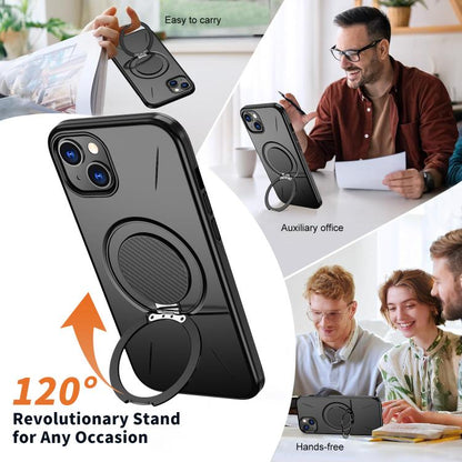 Kalebol Magnetic MagSafe Rotation Holder PC Phone Case, For iPhone 15, For iPhone 14, For iPhone 14 Pro