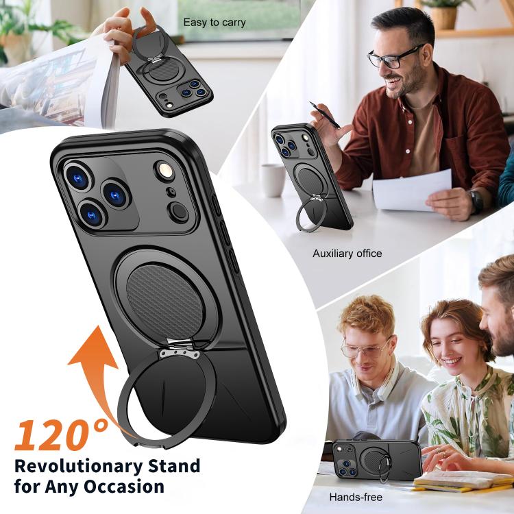 Kalebol Magnetic MagSafe Rotation Holder PC Phone Case, For iPhone 18 Pro, For iPhone 18 Pro Max, For iPhone 17e / 16e
