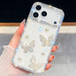 Diamond Glitter Pearl Butterfly Four-Corner Shockproof Phone Case, For iPhone 18 Pro / 17 Pro, For iPhone 18 Pro Max / 17 Pro Max, For iPhone 17, For iPhone 17 Air