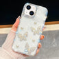 Diamond Glitter Pearl Butterfly Four-Corner Shockproof Phone Case, For iPhone 15 Pro Max, For iPhone 15 Pro, For iPhone 15, For iPhone 14