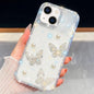 Diamond Glitter Pearl Butterfly Four-Corner Shockproof Phone Case, For iPhone 15 Pro Max, For iPhone 15 Pro, For iPhone 15, For iPhone 14