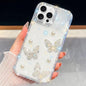 Diamond Glitter Pearl Butterfly Four-Corner Shockproof Phone Case, For iPhone 16 Pro Max, For iPhone 16 Pro, For iPhone 16 Plus, For iPhone 16