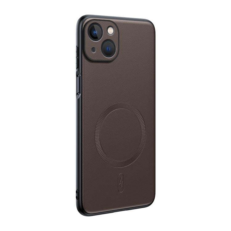 Plain Leather MagSafe Shockproof Phone Case, For iPhone 16 Pro, For iPhone 16 Plus, For iPhone 16, For iPhone 15 Pro Max, For iPhone 15 Pro, For iPhone 15 Plus