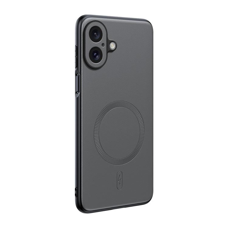 Plain Leather MagSafe Shockproof Phone Case, For iPhone 16 Pro, For iPhone 16 Plus, For iPhone 16, For iPhone 15 Pro Max, For iPhone 15 Pro, For iPhone 15 Plus