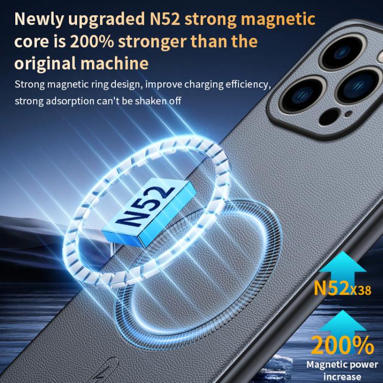 Plain Leather MagSafe Shockproof Phone Case, For iPhone 16 Pro, For iPhone 16 Plus, For iPhone 16, For iPhone 15 Pro Max, For iPhone 15 Pro, For iPhone 15 Plus