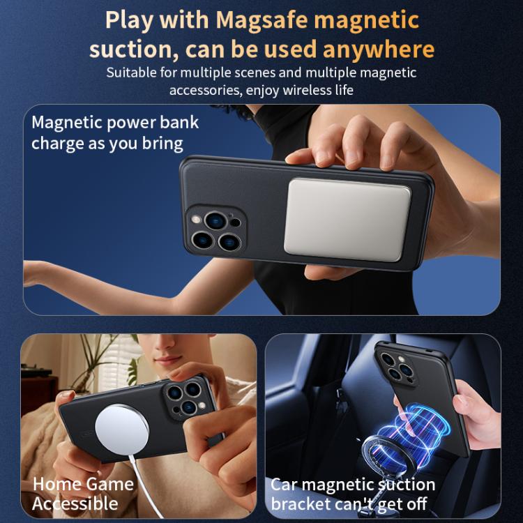 Plain Leather MagSafe Shockproof Phone Case, For iPhone 16 Pro, For iPhone 16 Plus, For iPhone 16, For iPhone 15 Pro Max, For iPhone 15 Pro, For iPhone 15 Plus