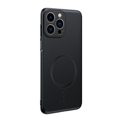 Plain Leather MagSafe Shockproof Phone Case, For iPhone 16 Pro, For iPhone 16 Plus, For iPhone 16, For iPhone 15 Pro Max, For iPhone 15 Pro, For iPhone 15 Plus