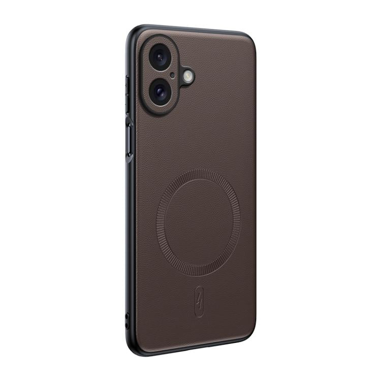 Plain Leather MagSafe Shockproof Phone Case, For iPhone 16 Pro, For iPhone 16 Plus, For iPhone 16, For iPhone 15 Pro Max, For iPhone 15 Pro, For iPhone 15 Plus